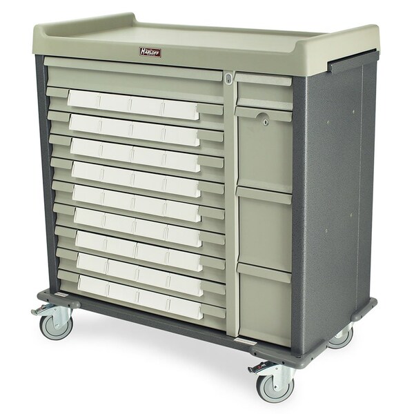 Steel Standard Line Med-Bin Medication Cart with Key Lock and 36 5 in Bins